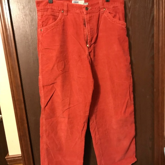 Vintage wide leg orange corduroy cropped pants - Picture 1 of 1